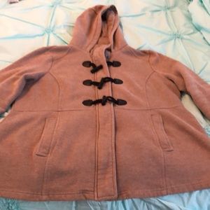 Tan Plus Size Sebby Fleece Toggle Jacket. Size XXL (18/20).